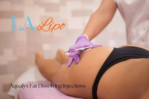 Woman having fat dissolving injections Sale on thighs