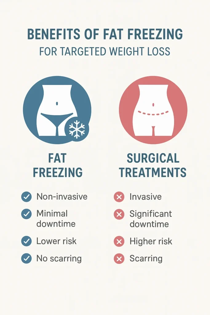 graphic showing the benefits of fat freezing Sale