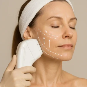 Woman having HI-FU to reduce wrinkles call LA LIPO Sale Now!