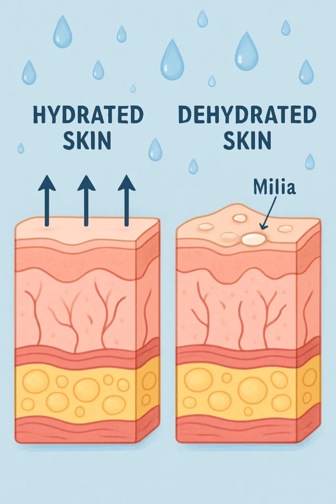 The importance of hydration and milia production Sale